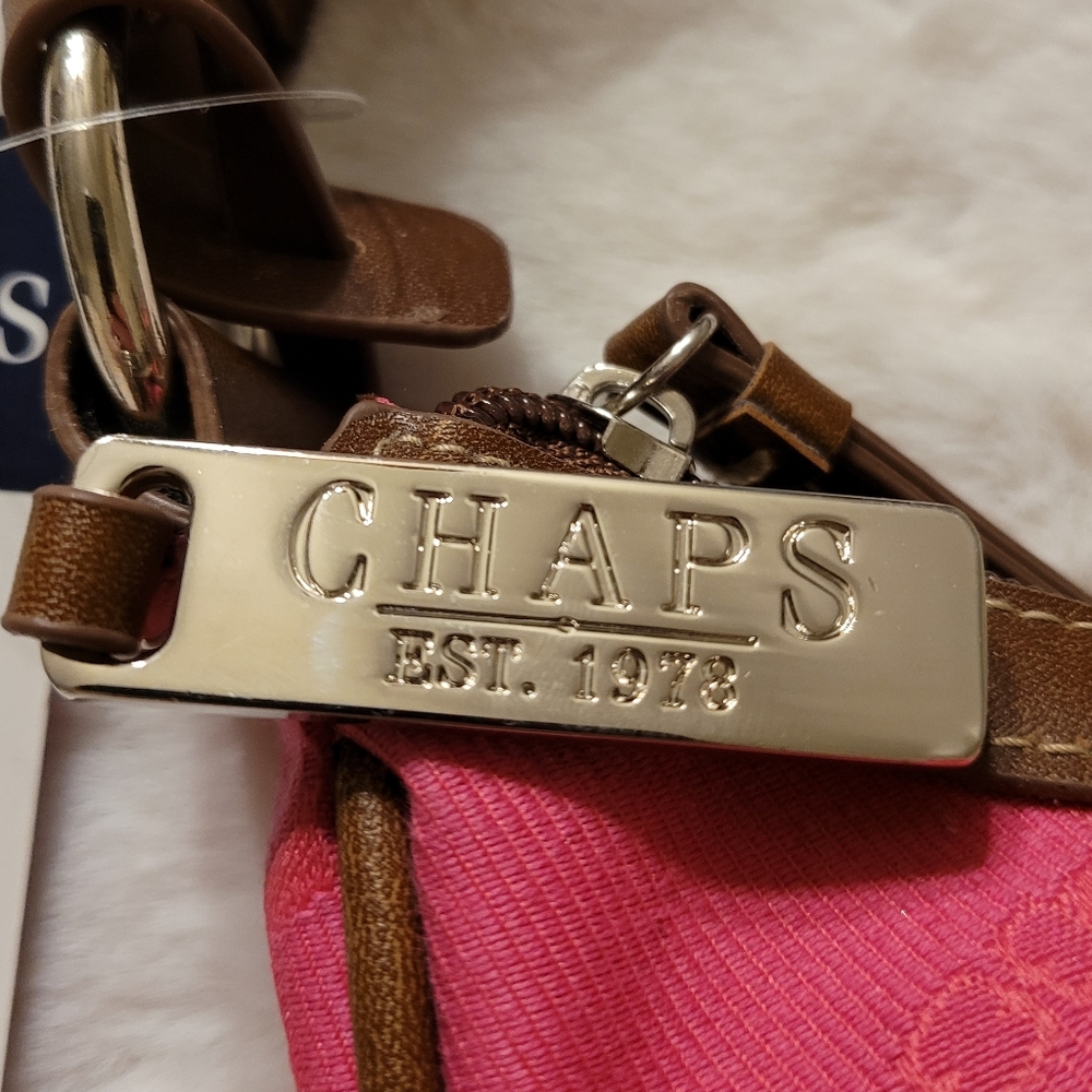 Vintage Ralph Lauren Chaps Milano Dark Pink Equestrian Buckle Purse New With Tag - Picture 4 of 16